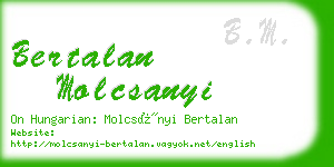 bertalan molcsanyi business card